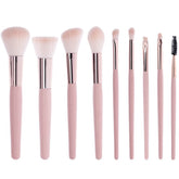 Wholesale Makeup Brush Set New 9 Pieces of Pink Makeup Tools Full Set of Makeup Portable.